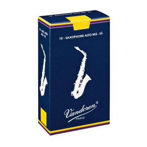 Caja de 10 cañas VANDOREN Tradicional para Saxofón alto